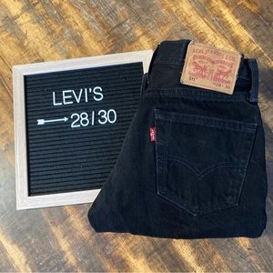 Levi's 511 White Oak Cone Denim Slim Fit Black Jeans, Size 28x30